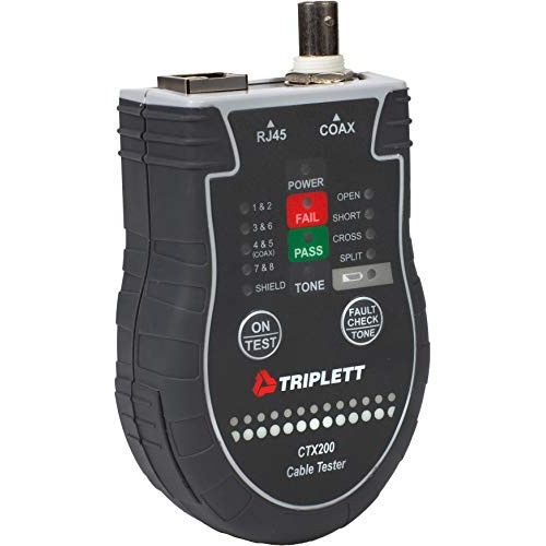 Triplett Pocket CAT LAN Tester for RJ45, CAT 5/6, and Coax Cables ...