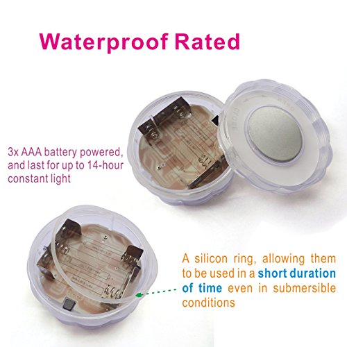 Tripop RGB Color Changing LED Lights, 13 Colors 4 Modes Submersibl...