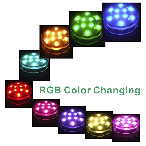 Tripop Submersible LED Light, RGB Color Changing and Battery Power...