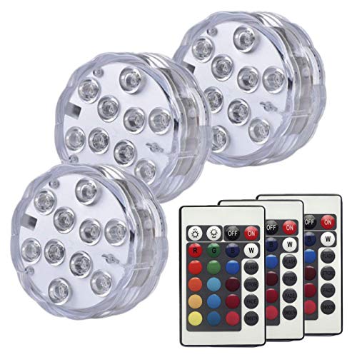 Tripop Submersible LED Light, RGB Color Changing and Battery Power...