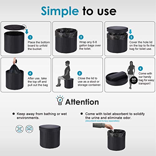 TripTips Portable Folding toiet Car Commode Camping Toilet Car Toi...