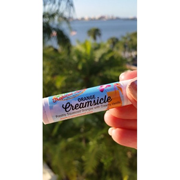 Organic Lip Balm SPF 15+ - Orange Creamsicle 3 PACK with Beeswax, ...