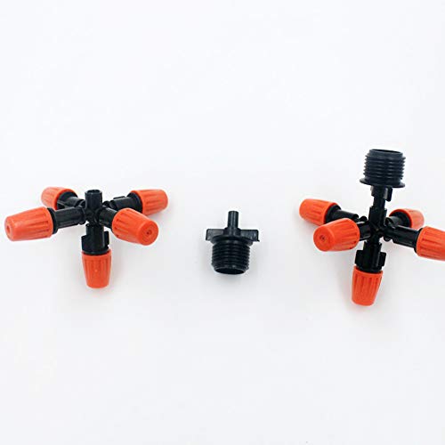 TRRAPLE Five Outlets Spraying Nozzles, 6 Pcs Micro Spray Adjustabl...