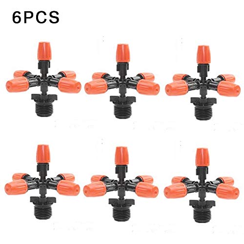 TRRAPLE Five Outlets Spraying Nozzles, 6 Pcs Micro Spray Adjustabl...