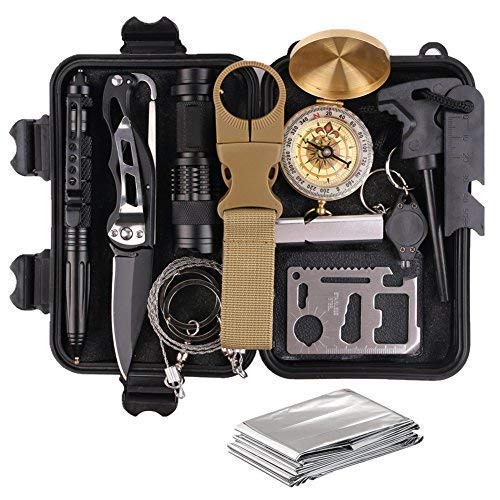 Survival Gear Kits 13 in 1 Outdoor Emergency SOS Survive Tool for ...
