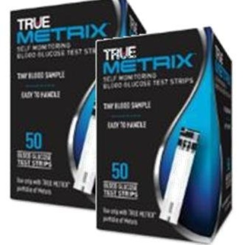 True Metrix Blood Glucose Test Strips Box of 50x2