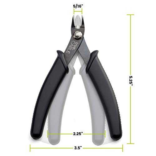 trueCABLE Precision Sharp Flush Cutter, 5” Side Cutting Pliers, Ha...