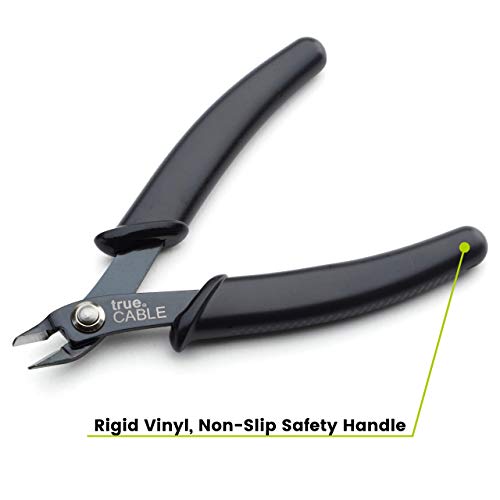 trueCABLE Precision Sharp Flush Cutter, 5” Side Cutting Pliers, Ha...