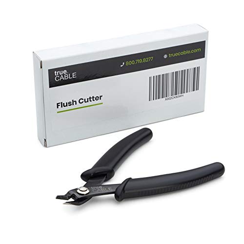 trueCABLE Precision Sharp Flush Cutter, 5” Side Cutting Pliers, Ha...