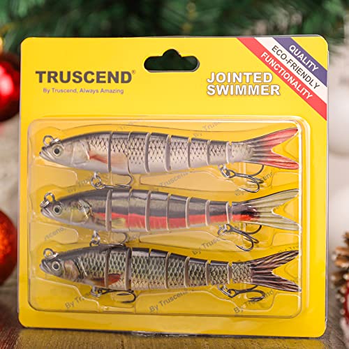TRUSCEND Fishing Lures for Bass Trout Multi Jointed Swimbaits Slow...