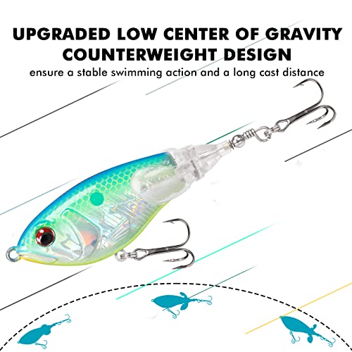 TRUSCEND Top Water Fishing Lures with BKK Hooks, Whopper Fishing L...