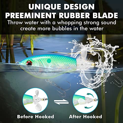 TRUSCEND Top Water Fishing Lures with BKK Hooks, Whopper Fishing L...