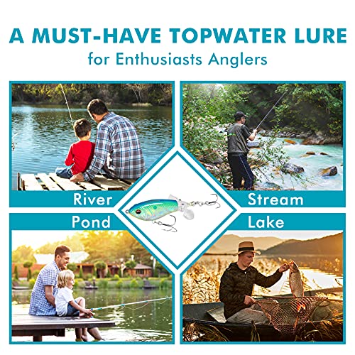 TRUSCEND Top Water Fishing Lures with BKK Hooks, Whopper Fishing L...