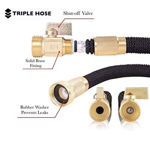 Triple Hose Garden Hose, Durable Expandable Hose Triple Layer Late...