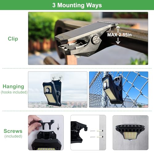 Tryme 118Leds Solar Lights Outdoor Clip Motion Sensor Lights Secur...