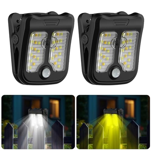 Tryme Small Solar Lights for Chain Link Fence Outdoor Motion Senso...