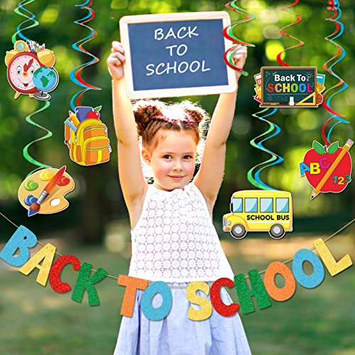 Back to School Banner Hanging Swirls for Back To School Decoration...