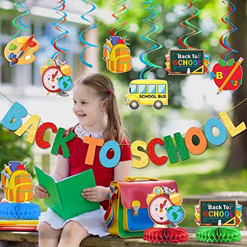 Back to School Banner Hanging Swirls for Back To School Decoration...