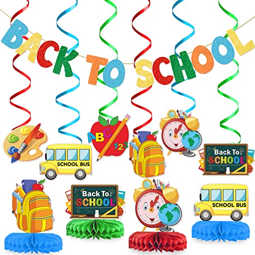 Back to School Banner Hanging Swirls for Back To School Decoration...