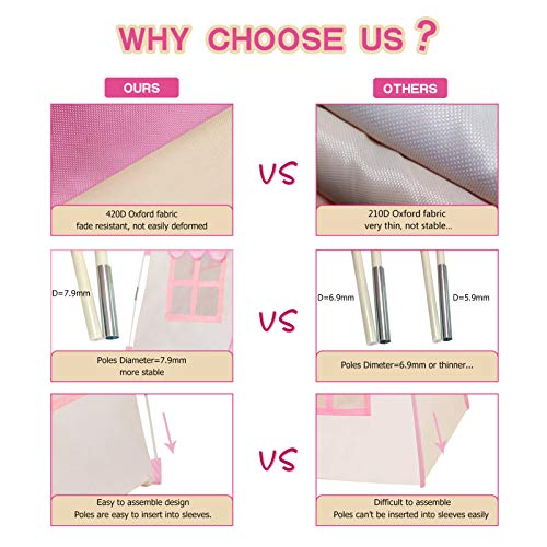 TTLOJ Kids Play Tent for Girls Boys Princess Playhouse Castle Play...