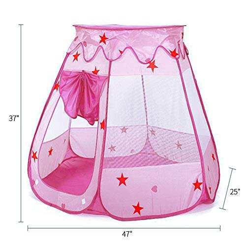 TTLOJ Pop Up Princess Tent with Star Light Ball Pit for Girls Boys...