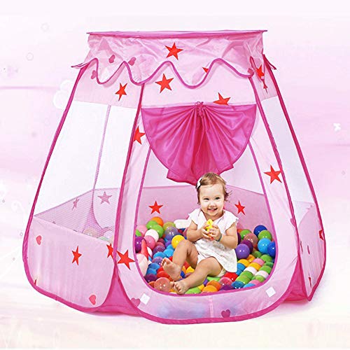 TTLOJ Pop Up Princess Tent with Star Light Ball Pit for Girls Boys...