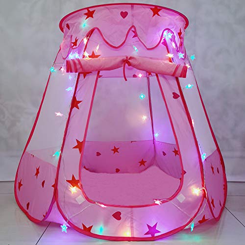 TTLOJ Pop Up Princess Tent with Star Light Ball Pit for Girls Boys...