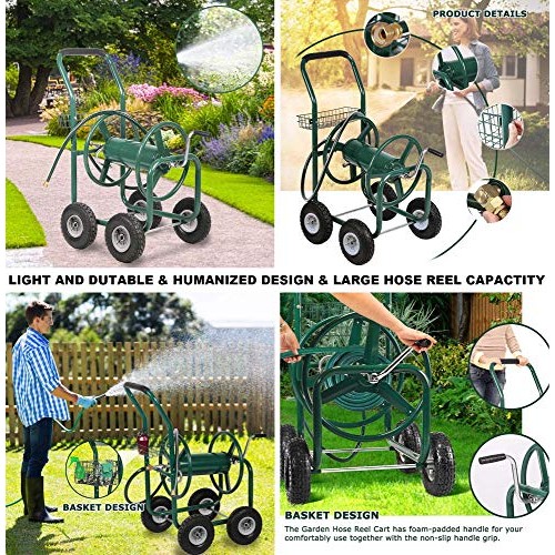 Best Patio Lawn Garden Hose Reel Cart with Wheels Reel Cart Tools ...