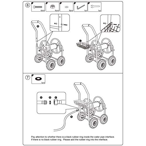 Best Patio Lawn Garden Hose Reel Cart with Wheels Reel Cart Tools ...