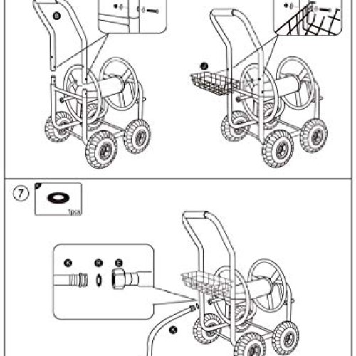 Best Patio Lawn Garden Hose Reel Cart with Wheels Reel Cart Tools ...
