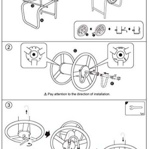 Patio Lawn Garden Hose Reel Cart with Wheels Reel Cart Tools for O...
