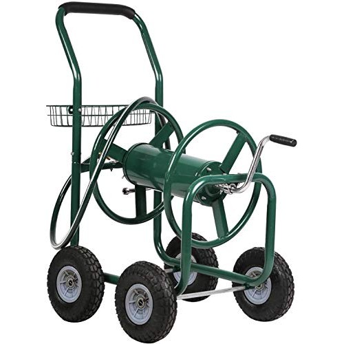 Patio Lawn Garden Hose Reel Cart with Wheels Reel Cart Tools for O...