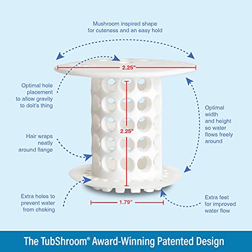 TubShroom The Revolutionary Tub Drain Protector Hair Catcher/Strai...