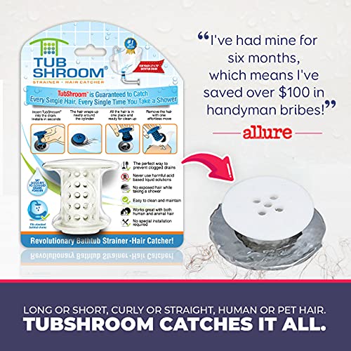 TubShroom The Revolutionary Tub Drain Protector Hair Catcher/Strai...
