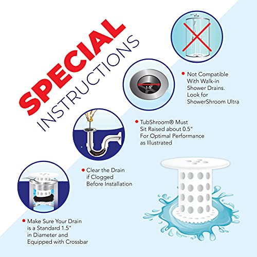 TubShroom The Revolutionary Tub Drain Protector Hair Catcher/Strai...