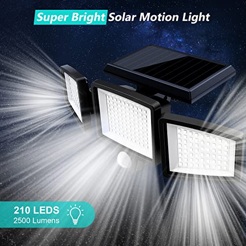 Tuffenough Solar Outdoor Lights 2500LM 210 LED Security Lights wit...