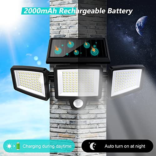 Tuffenough Solar Outdoor Lights 2500LM 210 LED Security Lights wit...