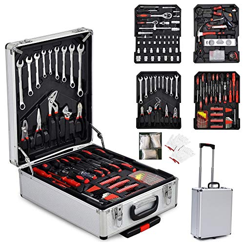 TUFFIOM Tool Box with Tools 799pcs Household Tool Set with Aluminu...