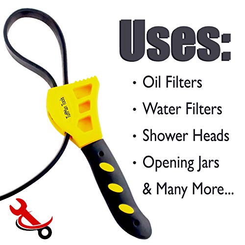 Oil Filter Wrench Set - 2pcs, Use as Jar Opener, Pipe Wrench, Rubb...