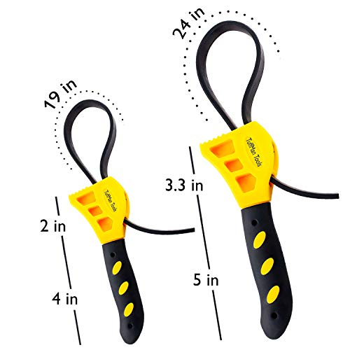 Oil Filter Wrench Set - 2pcs, Use as Jar Opener, Pipe Wrench, Rubb...