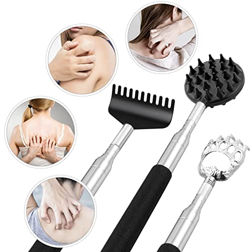 TUKUOS Telescoping Back Scratcher with 3Pcs Detachable Scratching ...