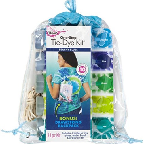 Tulip One-Step Tie Dye Backpack Kit Beachy Blues, 31pc, Party and ...