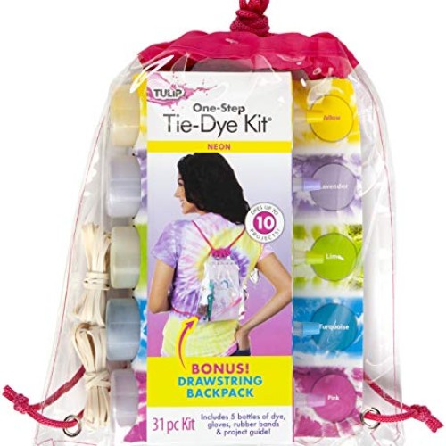 Tulip One-Step Tie Dye Backpack Kit Neon, 31pc, Party and Craft Su...