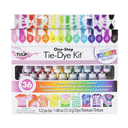 Tulip One-Step Tie-Dye Kit Party Supplies, 18 Bottles Tie Dye, Rai...