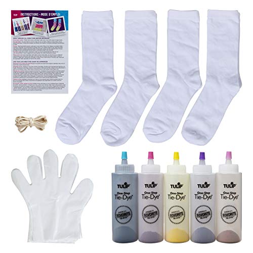 Tulip One-Step Tie-Dye Kit Slumber Crazy Kit, 4 Pairs of Socks, Su...