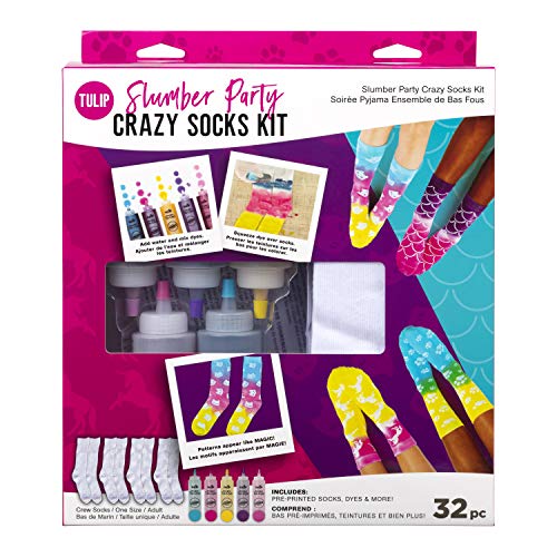 Tulip One-Step Tie-Dye Kit Slumber Crazy Kit, 4 Pairs of Socks, Su...