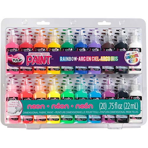 Tulip 10046125 Dimensional Fabric Paint Party Pack, Permanent 3D P...