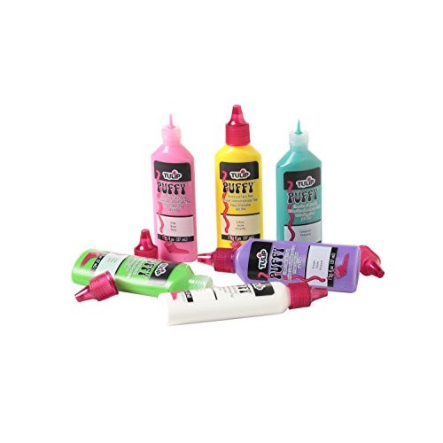 Tulip 17581 Dimensional Metallic Fabric Paint, 6-Pack Puffy