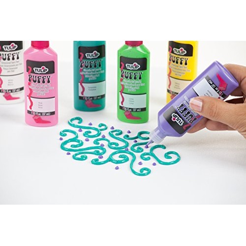 Tulip 17581 Dimensional Metallic Fabric Paint, 6-Pack Puffy