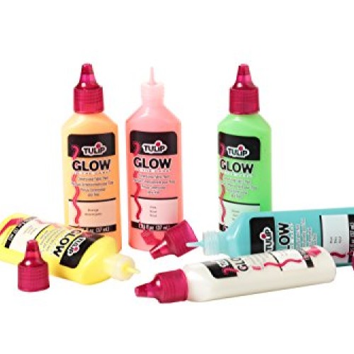 Tulip 29025 Dimensional Glow Fabric Paint, 6-Pack